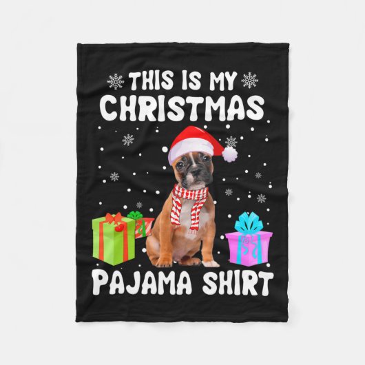 Ist mein Weihnachts-Französisch Bulldog Dog Pajama Fleecedecke (Vorderseite)
