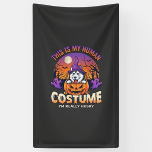 Ist menschliche Kostüm Husky-Kürbis Halloween-Geis Banner