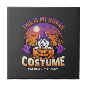 Ist menschliche Kostüm Husky-Kürbis Halloween-Geis Fliese