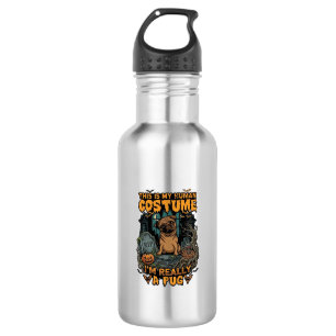 Ist menschliches Kostüm-Pug-Halloween-Kürbis-Grabs Edelstahlflasche