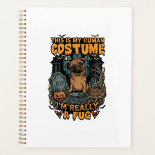 Ist menschliches Kostüm Pug Halloween Kürbis Grabs Planer