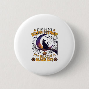 Ist menschliches Kostüm schwarze Katze Halloween M Button