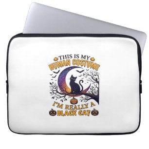 Ist menschliches Kostüm schwarze Katze Halloween M Laptopschutzhülle