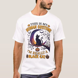 Ist menschliches Kostüm schwarze Katze Halloween M T-Shirt