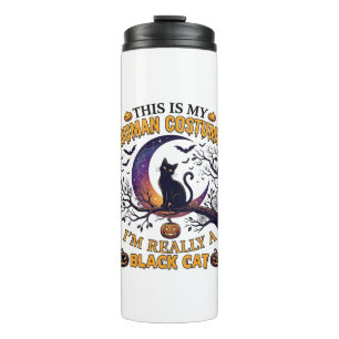 Ist menschliches Kostüm schwarze Katze Halloween M Thermosbecher