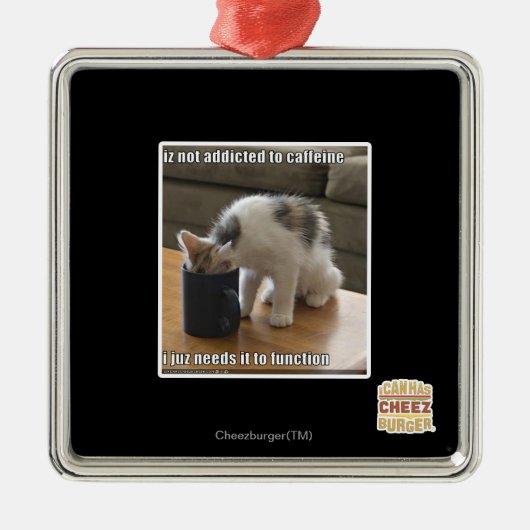 ist nicht koffeinabhängig silbernes ornament (Vorne)