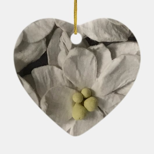 Ist, oder Papierjubiläum, Herz mit Blume Keramik Ornament (Hinten)