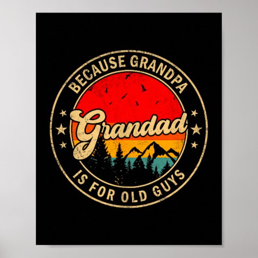 Ist Opa weil Großvater alt ist Retro Poster (Vorne)