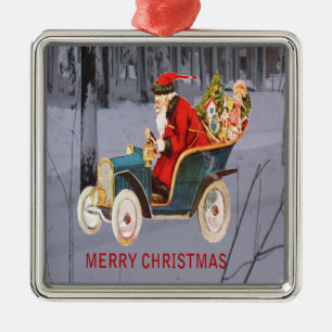 Ist Santa auf dem Weg in Ihre Stadt Premium Sq Orn Ornament Aus Metall