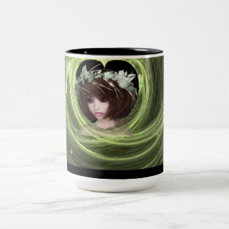Ist sie ein Traum? - Fantasie/Fraktal-Tasse Zweifarbige Tasse