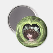 Ist sie ein Traum? Fantasy/Fraktal Magnet (Vorderseite/Rückseite)