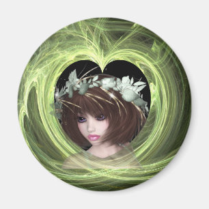 Ist sie ein Traum? Fantasy/Fraktal Magnet