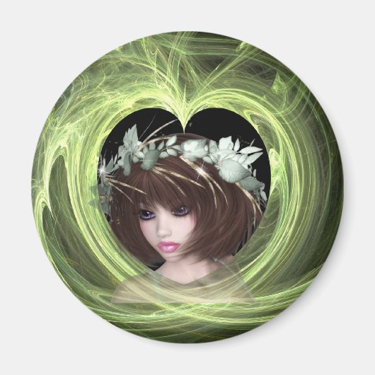 Ist sie ein Traum? Fantasy/Fraktal Magnet (Vorne)