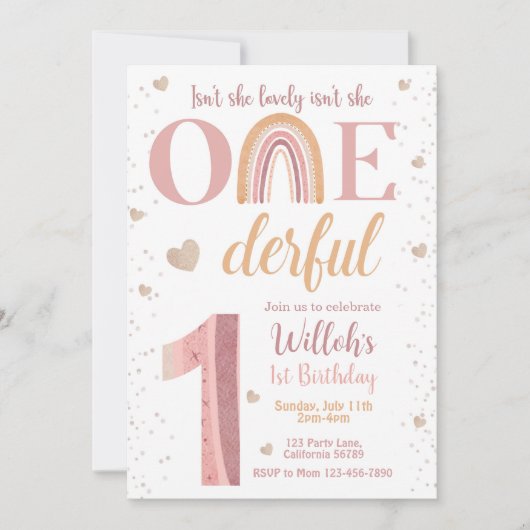 Ist sie lieblich nicht eine einladende 1. Einladun Einladung (Vorderseite)