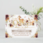 Ist sie nicht 1. Geburtstag ein Hirschbaum? Einladung (Stehend Vorderseite)