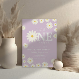 Ist sie nicht der erste Geburtstag von Lilac Daisy Einladung