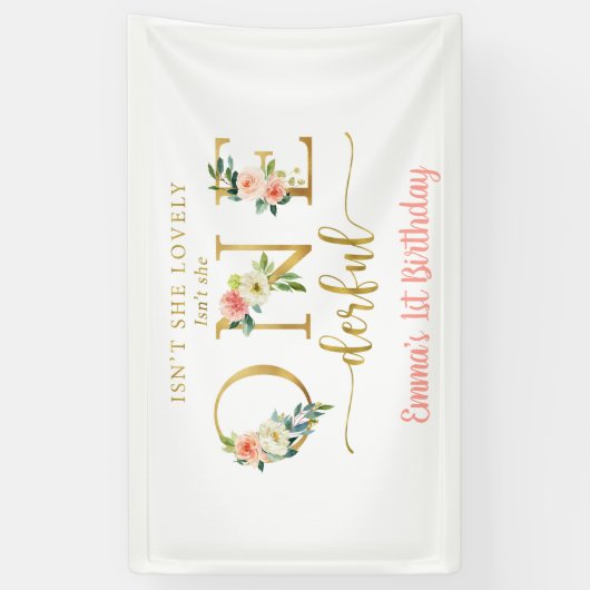 Ist sie nicht ein einfühlsames Mädchen 1. Geburtst Banner (Vertikal)