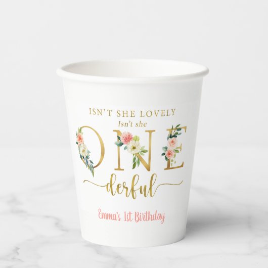 Ist sie nicht ein einfühlsames Mädchen 1. Geburtst Pappbecher (Vorderseite)