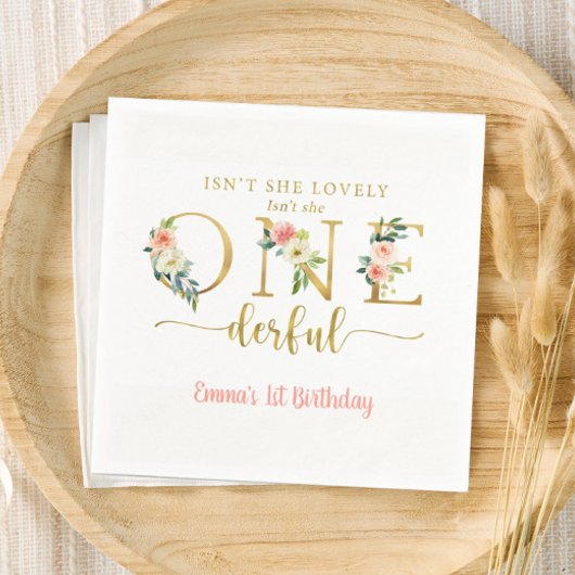 Ist sie nicht ein einfühlsames Mädchen 1. Geburtst Serviette