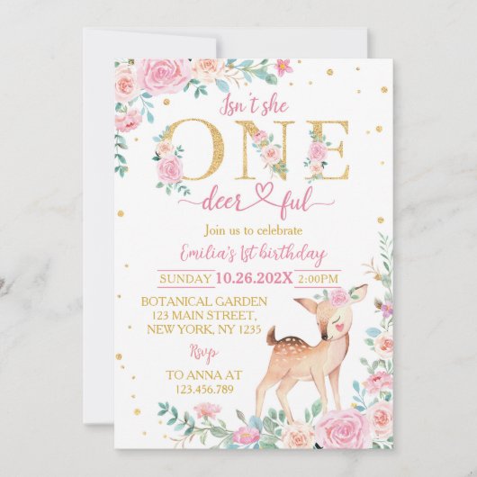 Ist sie nicht ein schändlicher rosa Blumengeburt? Einladung (Vorderseite)