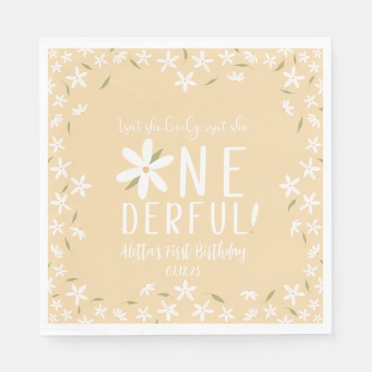 Ist sie nicht eintönig Custom Daisy Boho Napkins Serviette (Vorderseite)