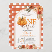 Ist sie nicht eintönig Pumpkin Orange Gingham Einladung (Vorne/Hinten)