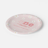 Ist sie nicht eintönig Retro Groovy Blume Geburtst Pappteller (Schrägansicht)