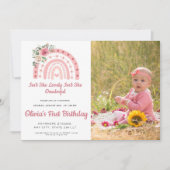 Ist sie nicht ererbtes boho Rainbow Birthday Foto Einladung (Vorderseite)