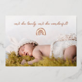 Ist sie nicht lieblich Rainbow Baby Birth Announce Folieneinladung (Vorderseite)