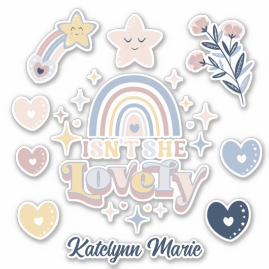 Ist sie nicht lieblich Retro-Typografie mit den Mä Aufkleber (Vorderseite)