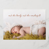 Ist sie nicht lieblich Rose Gold-Geburtserklärung Folieneinladung (Vorderseite)