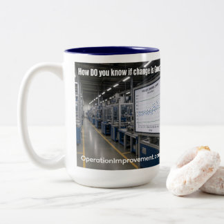 Ist Veränderung gut oder schlecht? Zweifarbige Tasse