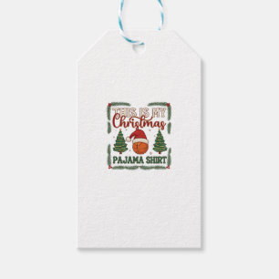 Ist Weihnachten Pyjama Basketball Santa Hut Bäume Geschenkanhänger