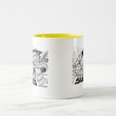 ist zum Kotzen Affe der Technologie Zweifarbige Tasse (Mittel)