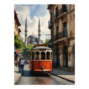 Istanbul Aquarellkunst Fotodruck