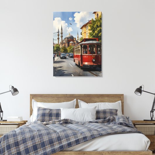 Istanbul Aquarellkunst Leinwanddruck (Insitu (Schlafzimmer))