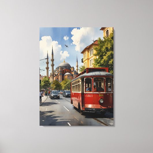 Istanbul Aquarellkunst Leinwanddruck (Vorderseite)