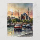 Istanbul Aquarellkunst Postkarte (Vorderseite)