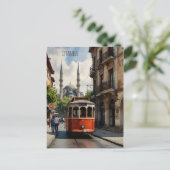 Istanbul Aquarellkunst Postkarte (Stehend Vorderseite)