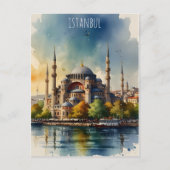 Istanbul Aquarellkunst Postkarte (Vorderseite)