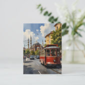 Istanbul Aquarellkunst Postkarte (Stehend Vorderseite)