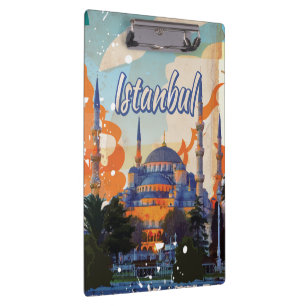 Istanbul Aya Sophia Moschee Vintage Reiseplakat Klemmbrett