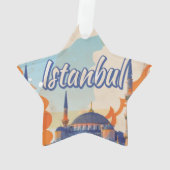 Istanbul Aya Sophia Moschee Vintage Reiseplakat Ornament (Rückseite)