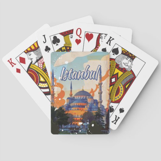 Istanbul Aya Sophia Moschee Vintage Reiseplakat Spielkarten (Rückseite)