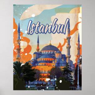 Istanbul Aya Sophia Moschee Vintage-Reiseposter Poster
