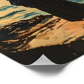 Istanbul: Blaue Moschee & Bosporus Vintage Postkar Poster (Ecke)