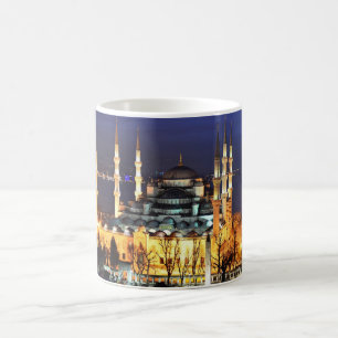 Istanbul Blaue Moschee Nachtszene Premium Reise Kaffeetasse