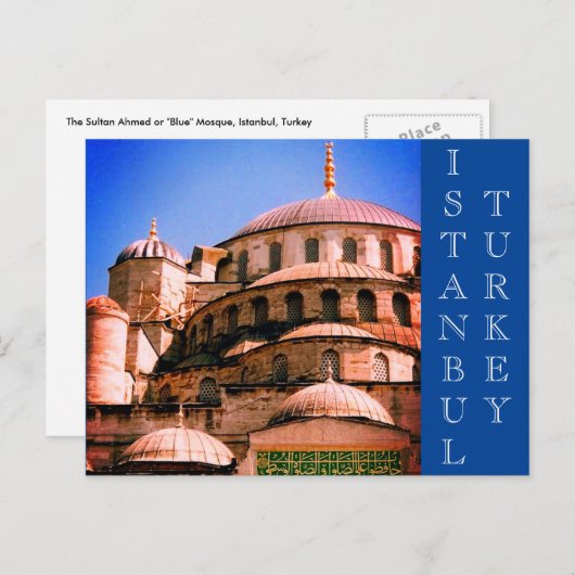 istanbul-blaue Moschee Postkarte (Vorne/Hinten)