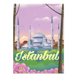 Istanbul Blaue Moschee Reiseplakat Fotodruck