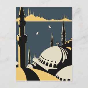 Istanbul, Blick auf Bosporus und Hagia Sophia Kirc Postkarte